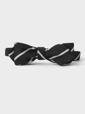 The Black Tux Neckwear*Black & White Silk Repp Bow Tie
