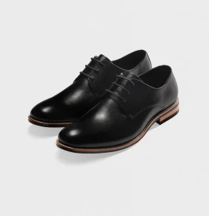 The Black Tux Shoes*Black Leather Wood Sole