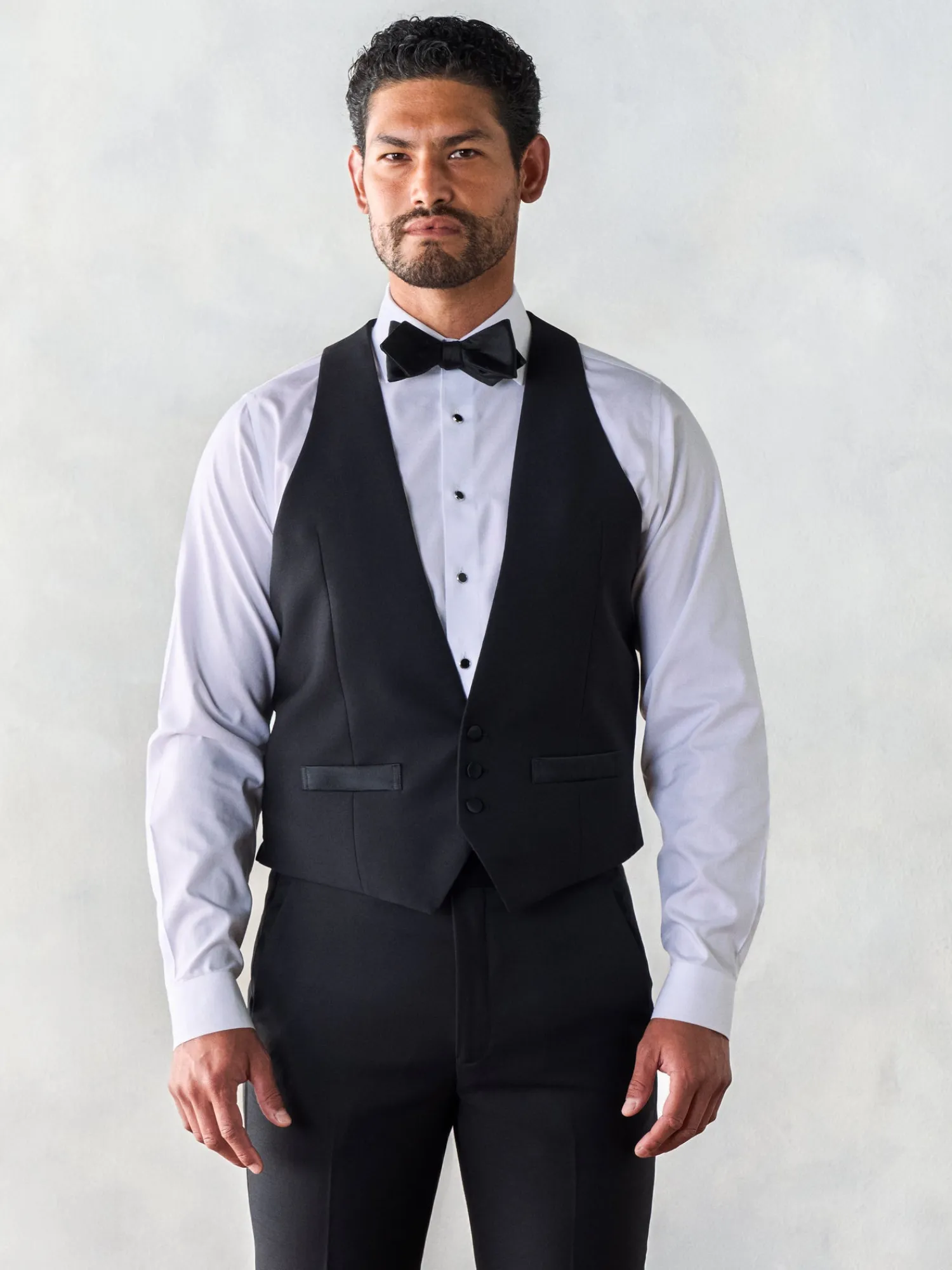 The Black Tux Vests*Black Low Cut Tuxedo Vest