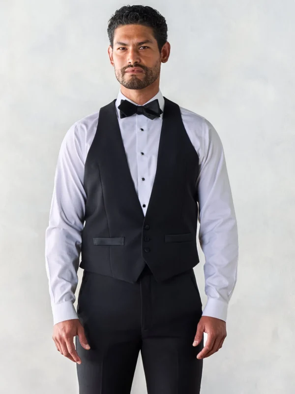 The Black Tux Vests*Black Low Cut Tuxedo Vest