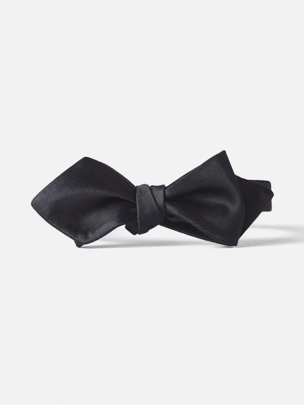 The Black Tux Neckwear*Black Satin Diamond Bow Tie