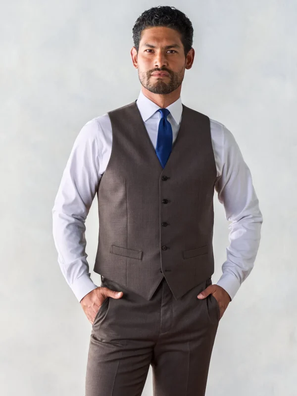 The Black Tux Vests*Brown Suit Vest