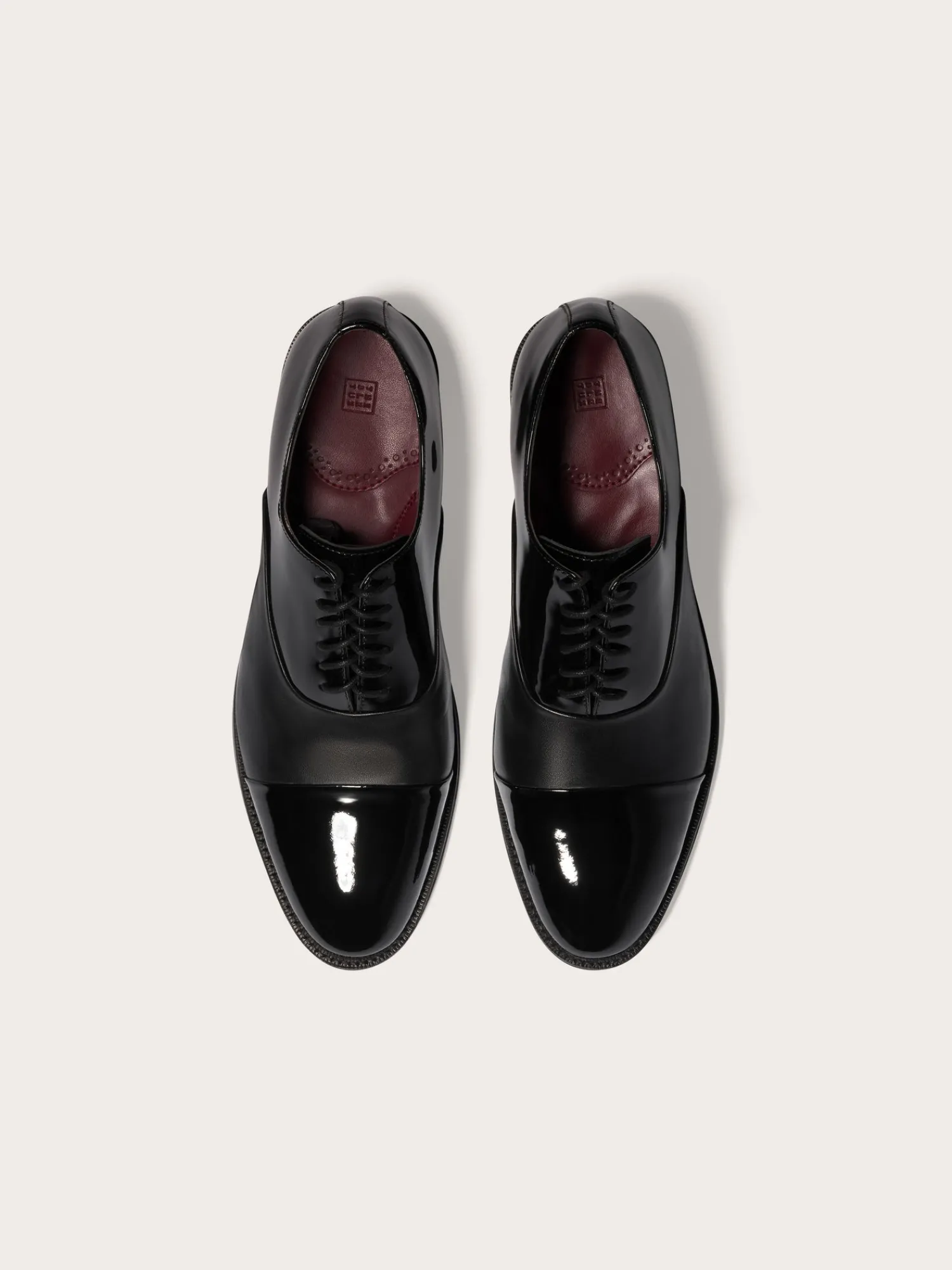 The Black Tux Shoes*Cap Toe Shoes in Patent/Calf