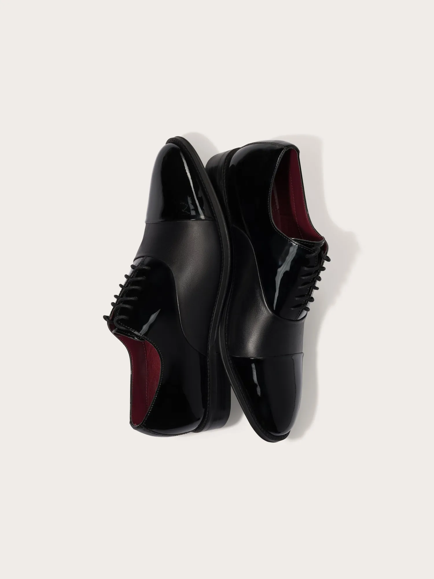 The Black Tux Shoes*Cap Toe Shoes in Patent/Calf