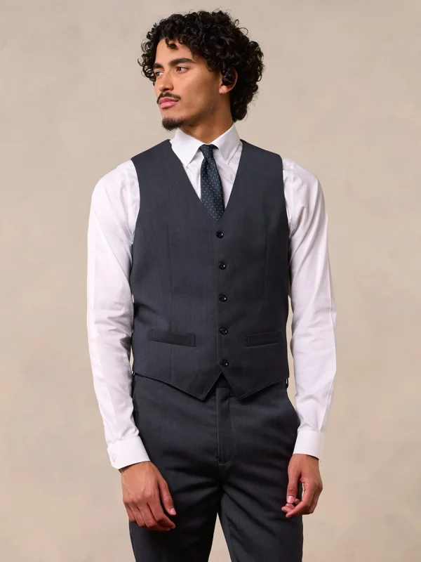 The Black Tux Vests*Charcoal Suit Vest