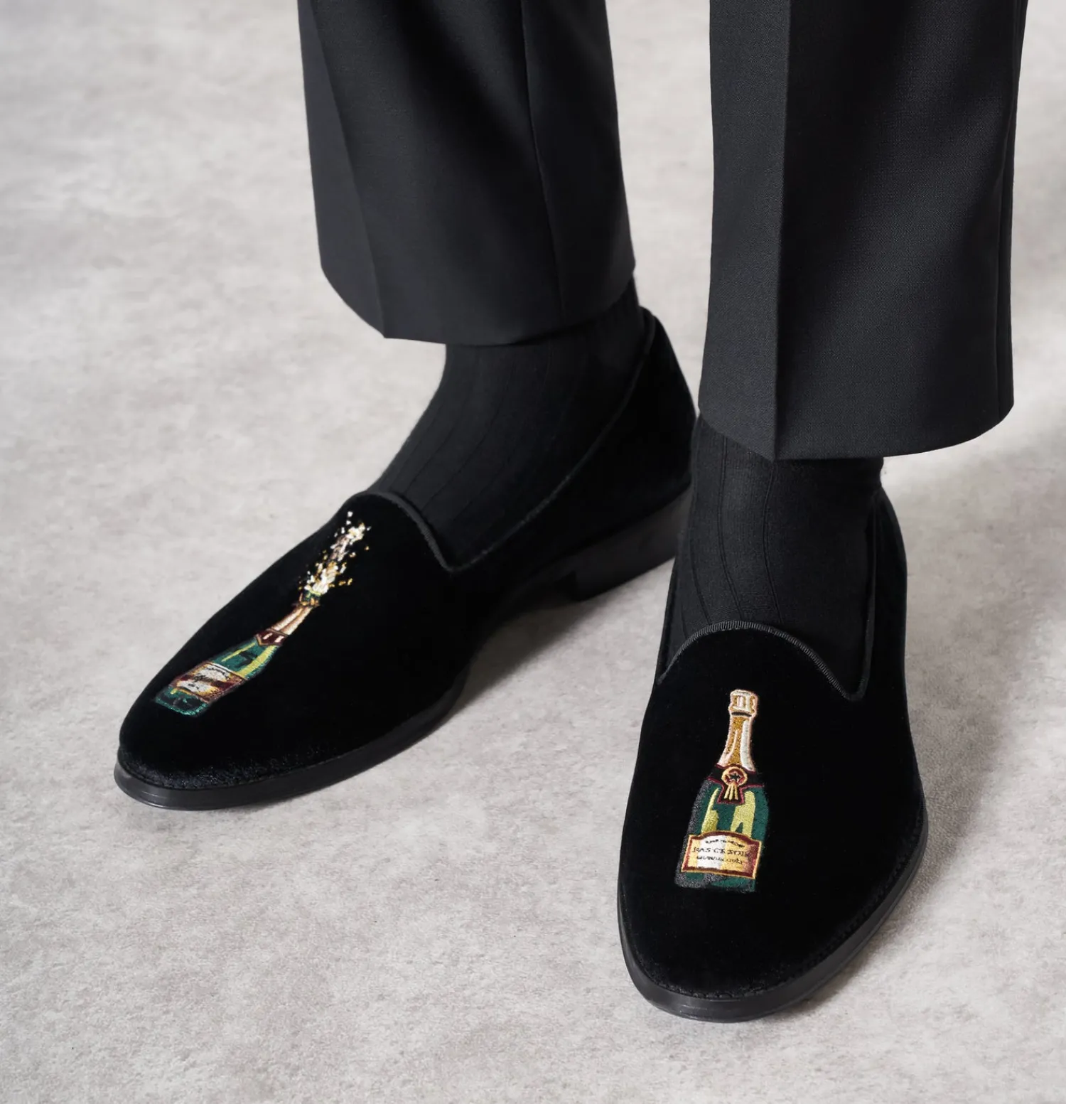 The Black Tux Shoes*Cheers! Black Velvet Loafers