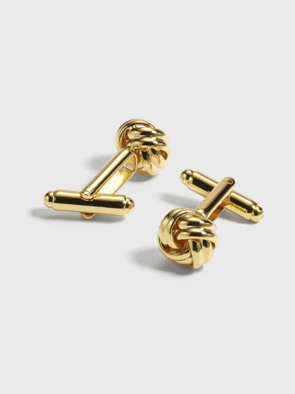 The Black Tux Accessories | Cufflinks & Studs*Gold Knot Cufflinks