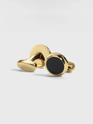The Black Tux Accessories | Cufflinks & Studs*Gold Onyx Cufflinks