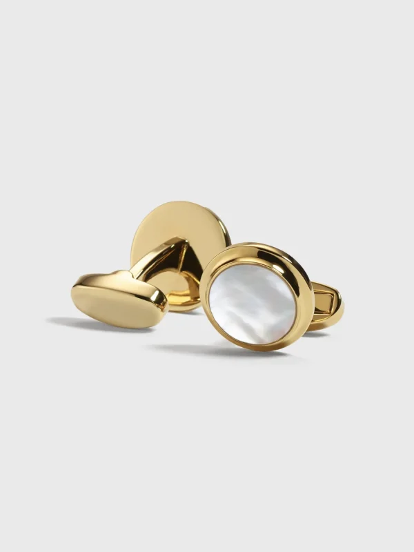 The Black Tux Accessories | Cufflinks & Studs*Gold Pearl Cufflinks