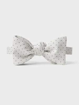 The Black Tux Neckwear*Ivory Pindot Silk Bow Tie