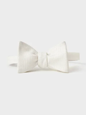The Black Tux Neckwear*Ivory Textured Silk Bow Tie