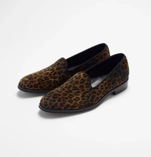 The Black Tux Shoes*Leopard Velvet Loafers