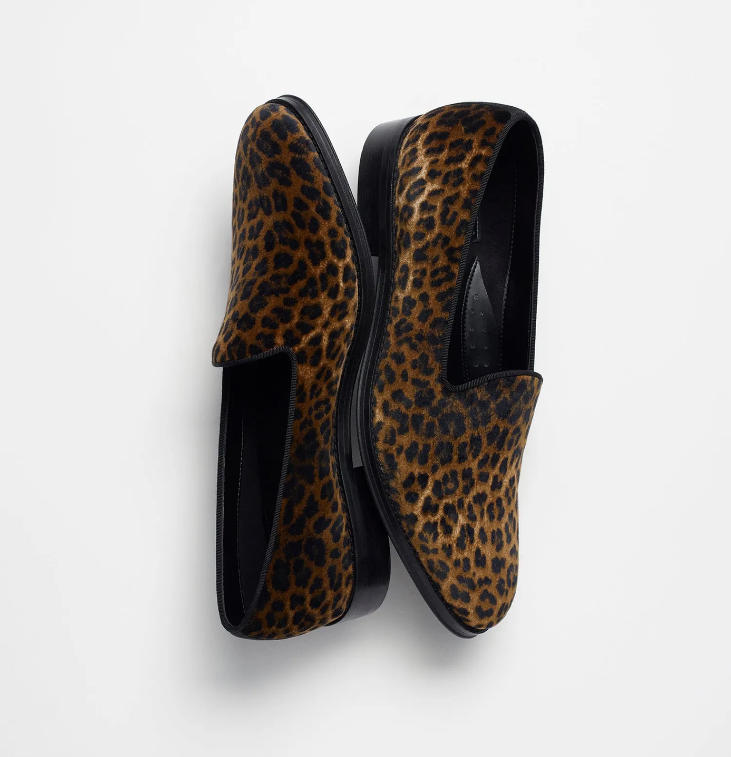 The Black Tux Shoes*Leopard Velvet Loafers