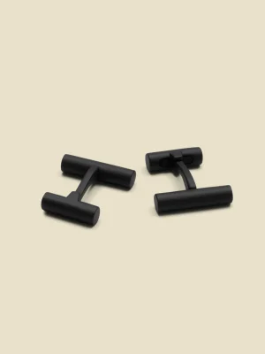The Black Tux Accessories | Cufflinks & Studs*Matte Black Bar Cufflinks