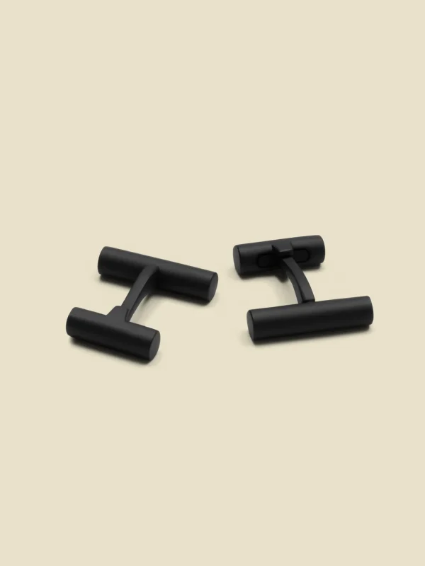 The Black Tux Accessories | Cufflinks & Studs*Matte Black Bar Cufflinks