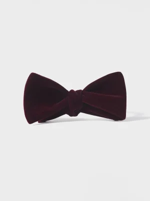 The Black Tux Neckwear*Merlot Velvet Bow Tie