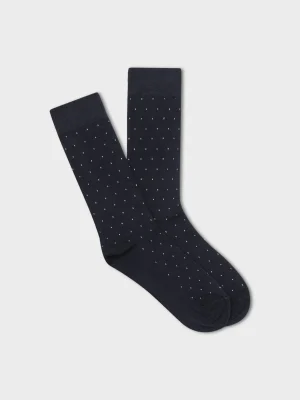 The Black Tux Accessories | Shoes*Navy Pindot Dress Sock