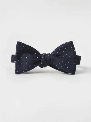 The Black Tux Neckwear*Navy Pindot Silk Bow Tie