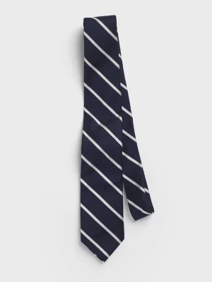 The Black Tux Neckwear*Navy Stripe Silk Necktie