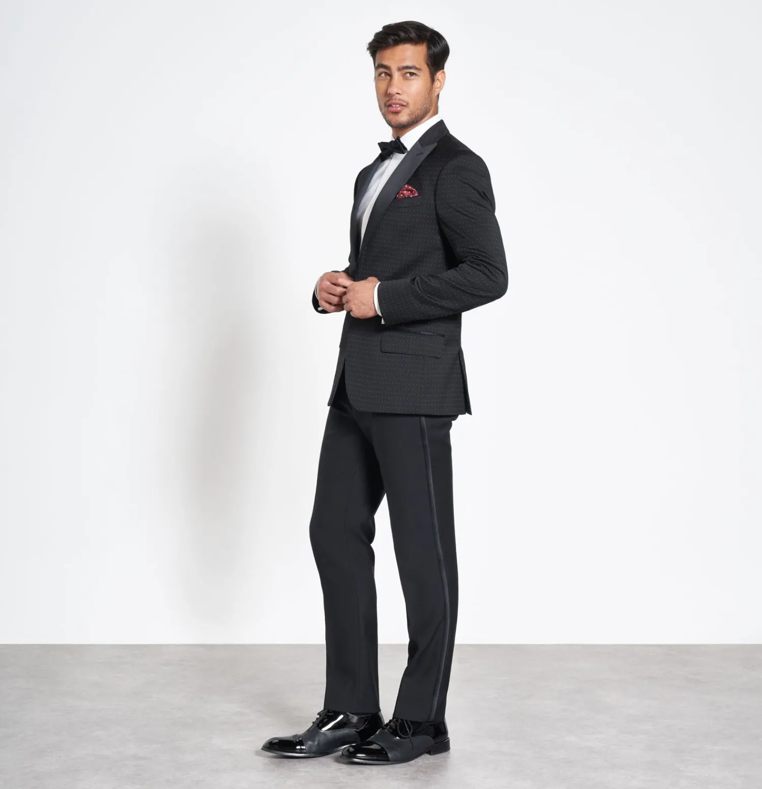 The Black Tux Suits & Tuxedos | Suits & Tuxedos*Onyx Dot Peak Lapel Jacket Tuxedo