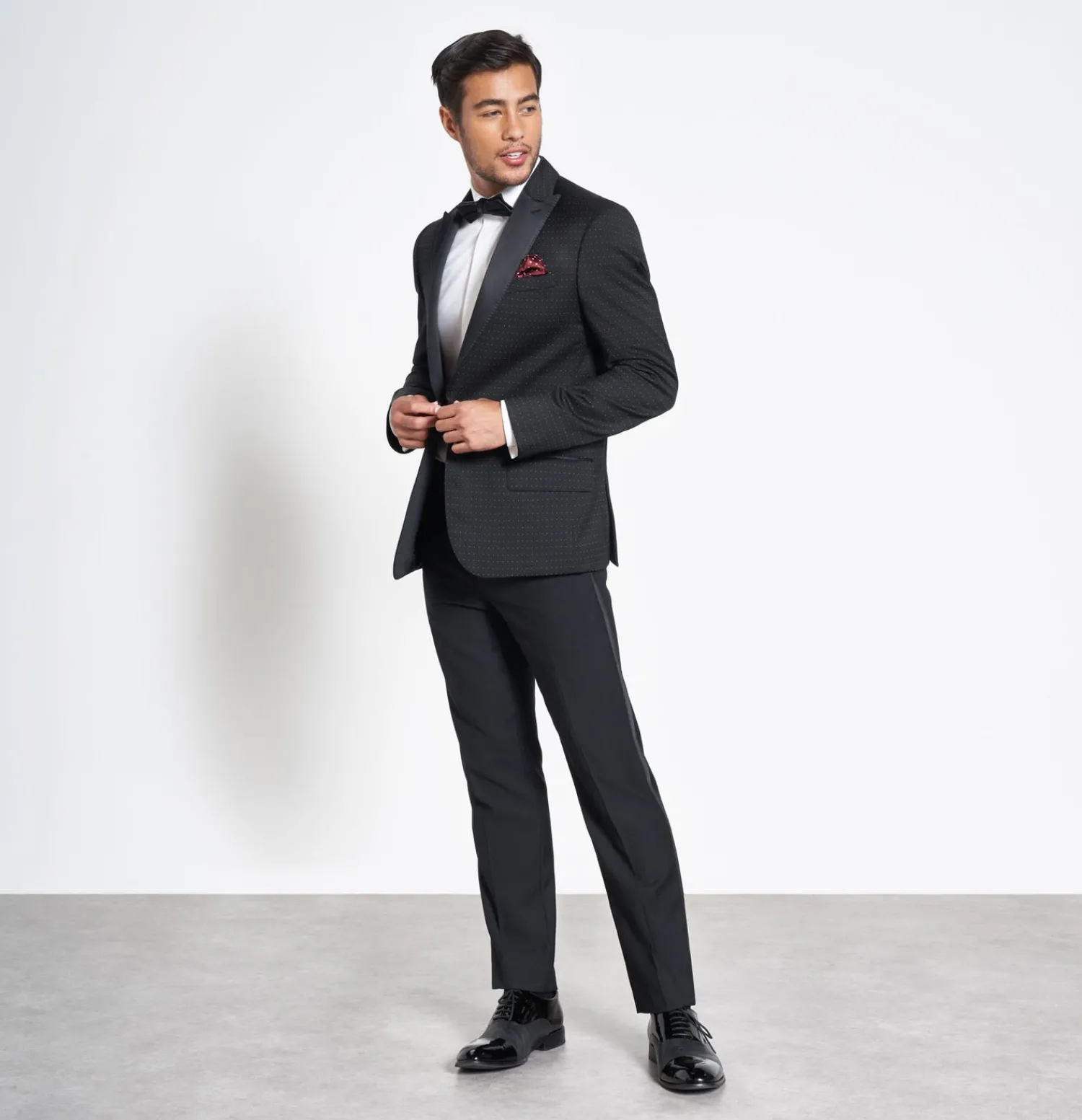 The Black Tux Suits & Tuxedos | Suits & Tuxedos*Onyx Dot Peak Lapel Jacket Tuxedo