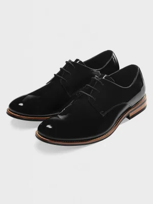 The Black Tux Shoes*Patent Leather Wood Sole