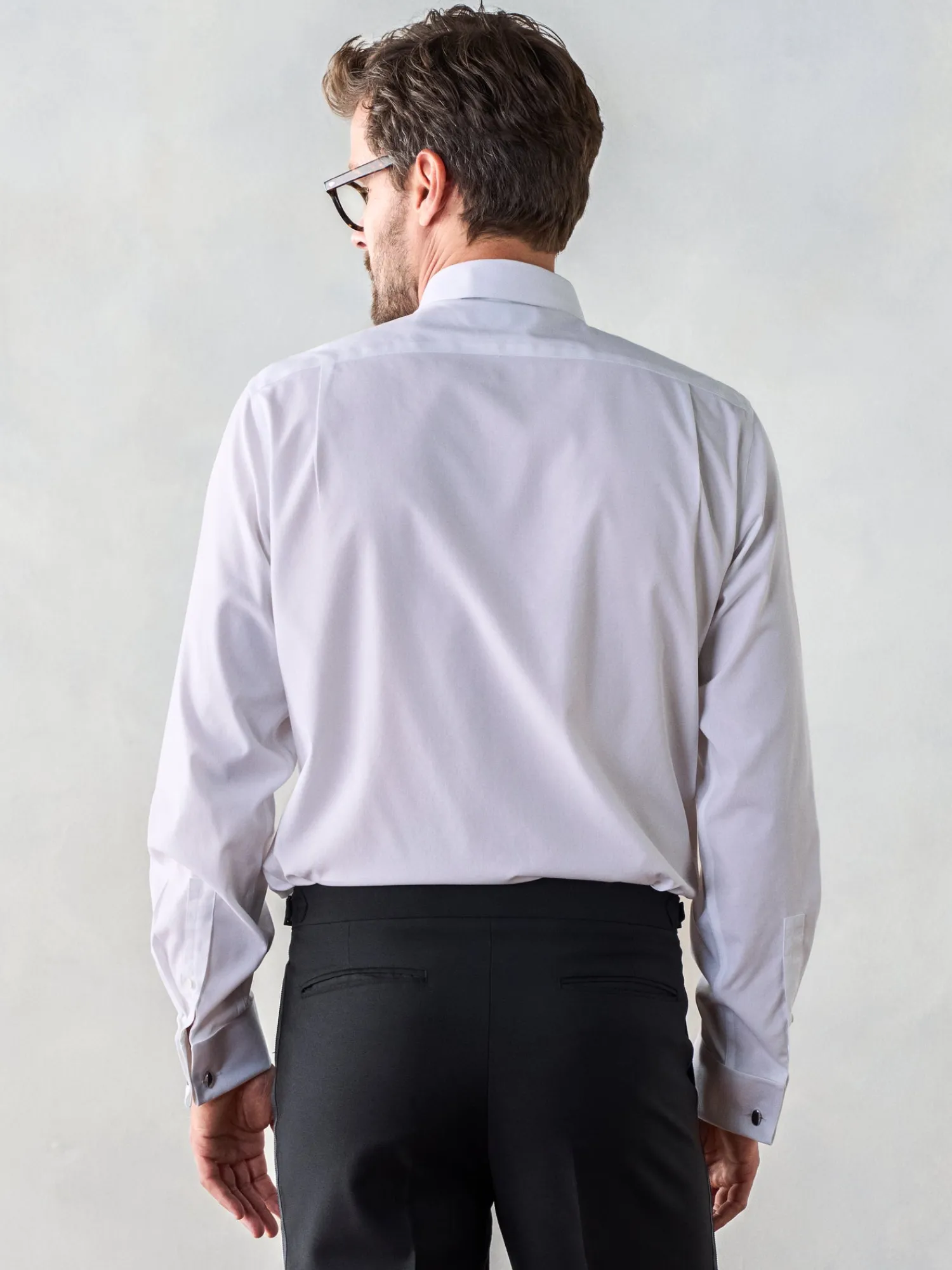 The Black Tux Shirts*Pleated Point Collar Shirt