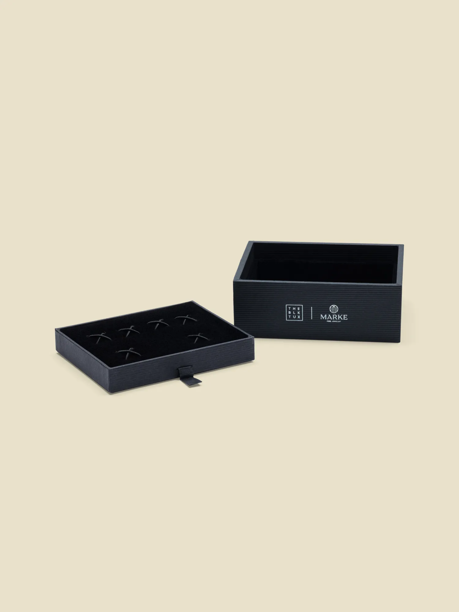 The Black Tux Accessories | Cufflinks & Studs*Round Riveted Obsidian Cufflinks & Studs Set