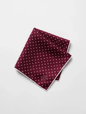 The Black Tux Accessories*Ruby Polka Dot Pocket Square