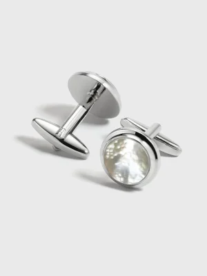 The Black Tux Accessories | Cufflinks & Studs*Silver Pearl Cufflinks