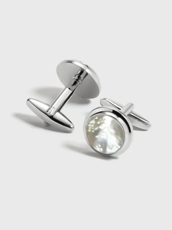 The Black Tux Accessories | Cufflinks & Studs*Silver Pearl Cufflinks