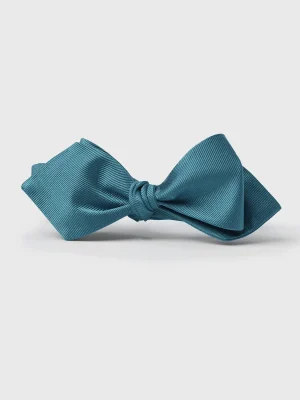 The Black Tux Neckwear*Teal Silk Diamond Bow Tie