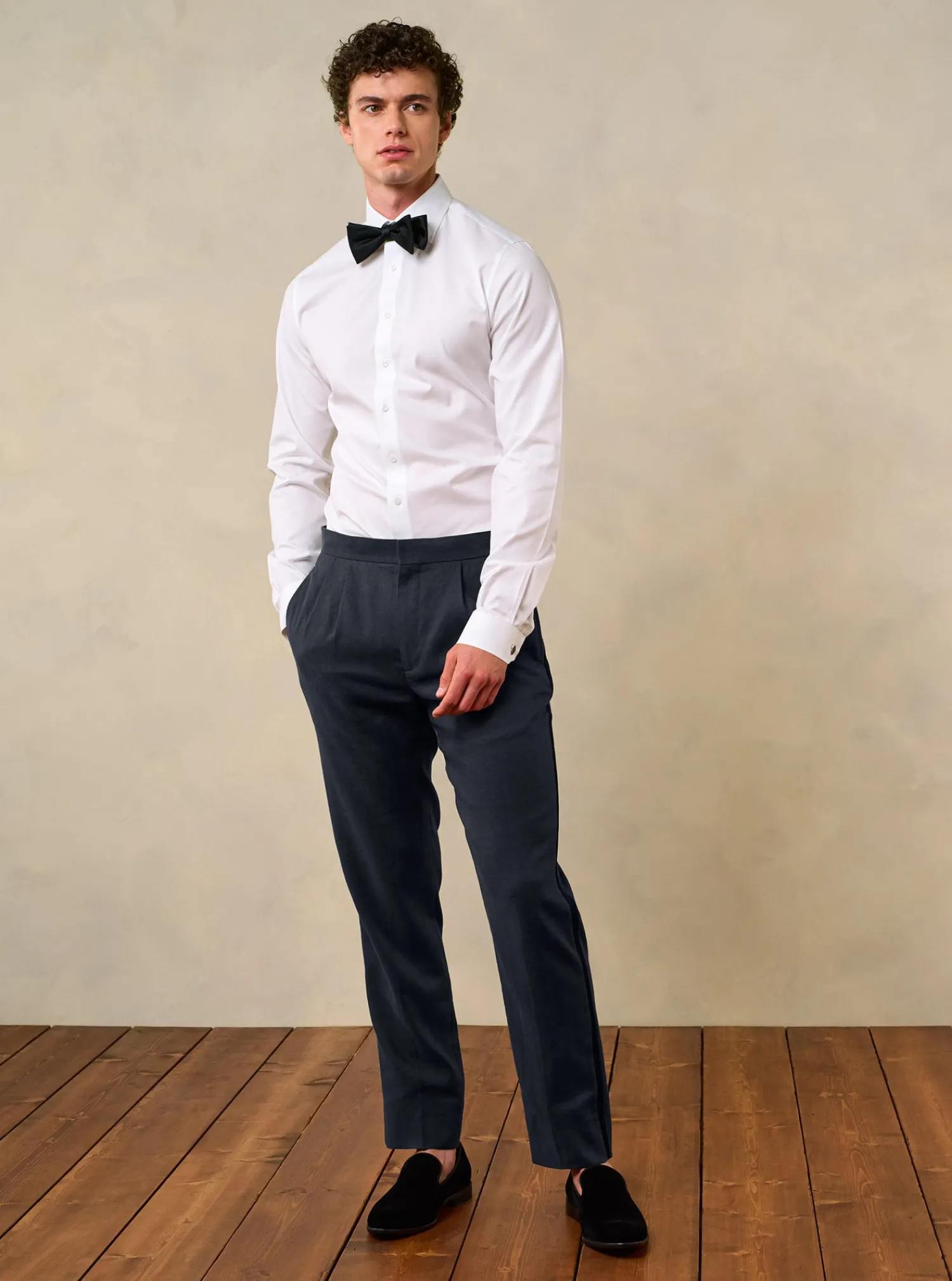 The Black Tux Shirts*White Linen Dress Shirt